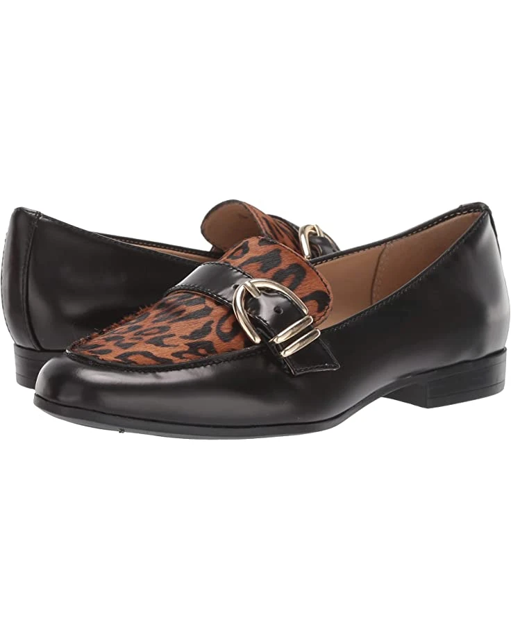 Naturalizer Women Loafers Janie, Black Cheetah Brush-Off Leather 3 Naturalizer Women Loafers Janie, Black Cheetah Brush-Off Leather
